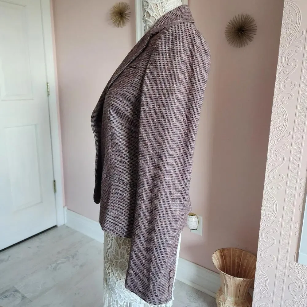 euc PEABODY House tweed brown RUST adorable blazer jacket 11/12 romania